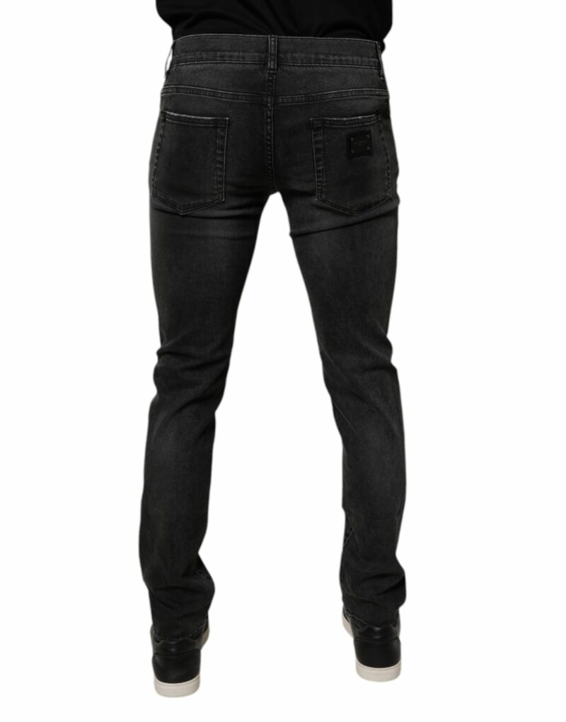 Dolce & Gabbana Black Cotton Stretch Skinny Men Denim Jeans - Image 4