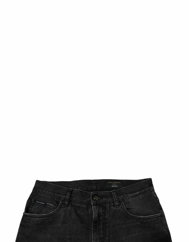Dolce & Gabbana Black Cotton Stretch Skinny Men Denim Jeans - Image 5