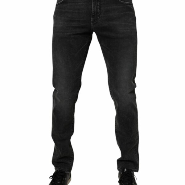 Dolce & Gabbana Black Cotton Stretch Skinny Men Denim Jeans