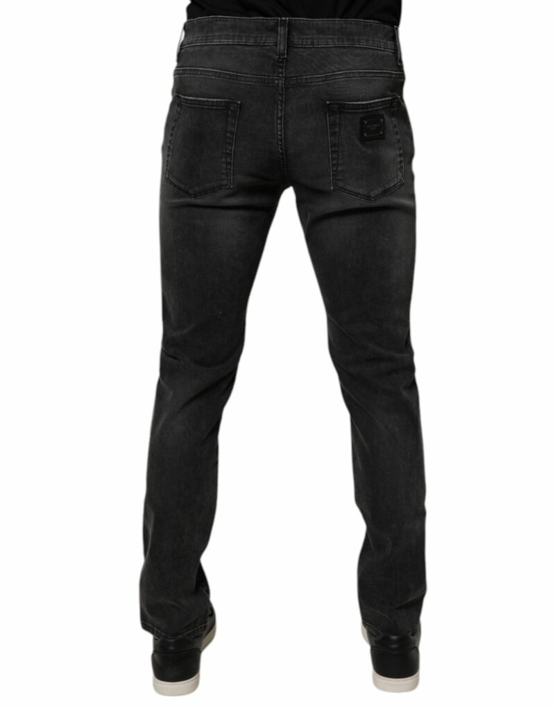 Dolce & Gabbana Black Cotton Stretch Skinny Men Denim Jeans - Image 4