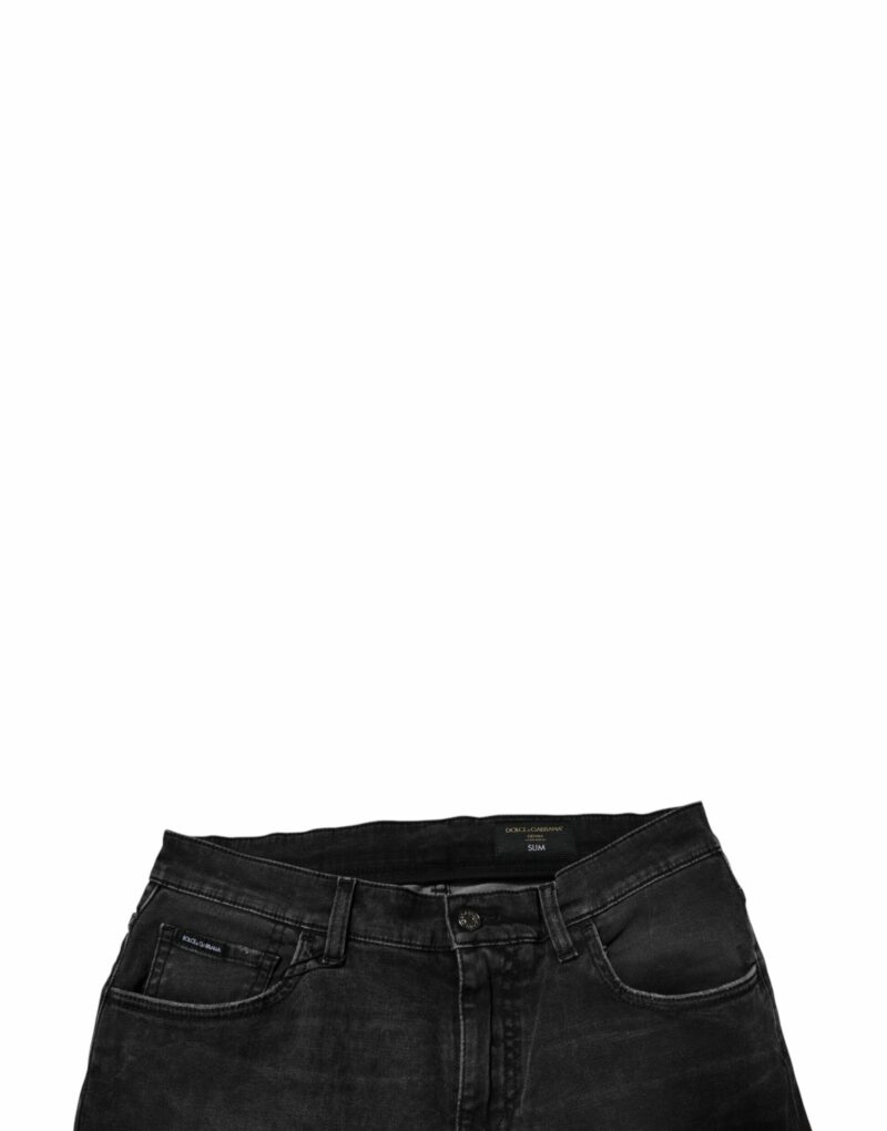 Dolce & Gabbana Black Cotton Stretch Skinny Men Denim Jeans - Image 5