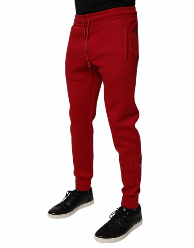 Dolce & Gabbana Red Cotton Jogger Jogging Pants - Image 3