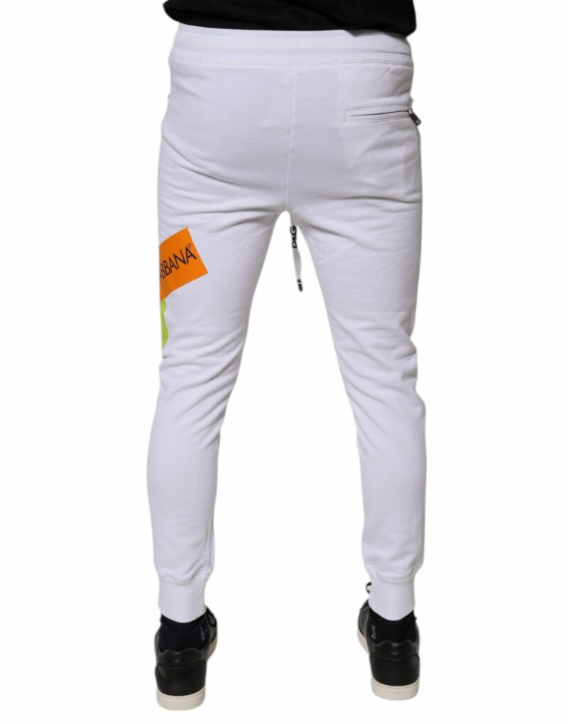 Dolce & Gabbana White Cotton Logo Jogger Pants - Image 4