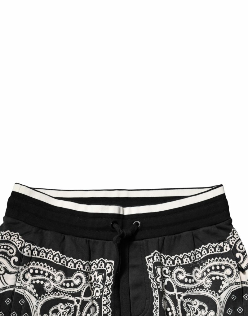 Dolce & Gabbana Black Bandana Cotton Jogger Pants - Image 5