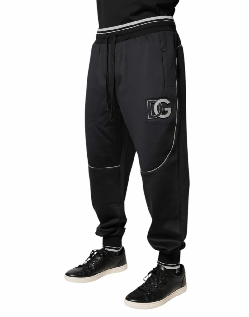 Dolce & Gabbana Black Polyester Logo Jogger Pants - Image 3