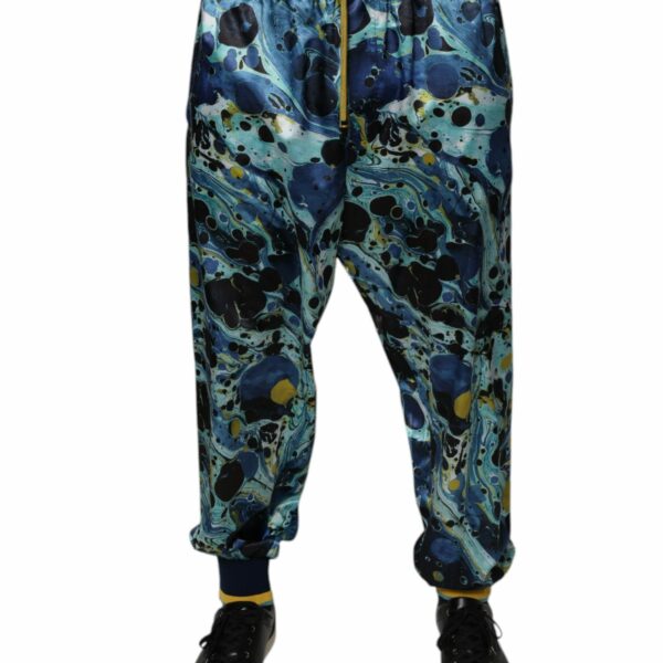 Dolce & Gabbana Multicolor Marble Print Jogger Men Sweatpants Pants