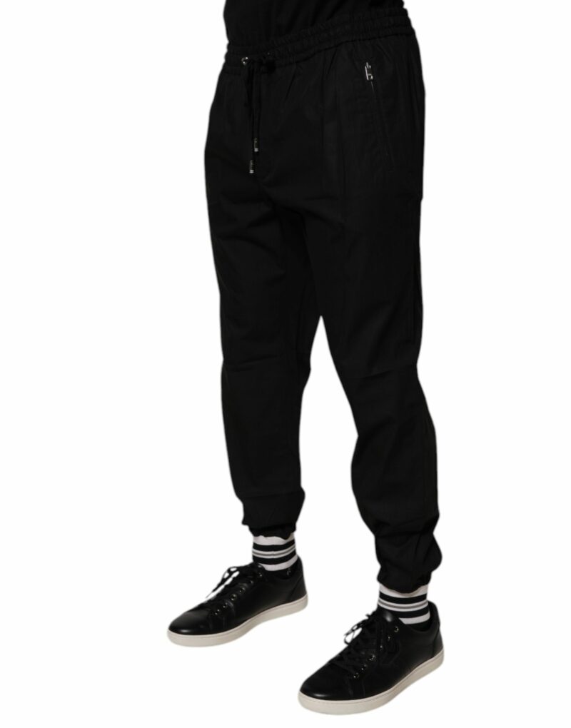 Dolce & Gabbana Black Cotton Men Jogger Sweatpants Pants - Image 3