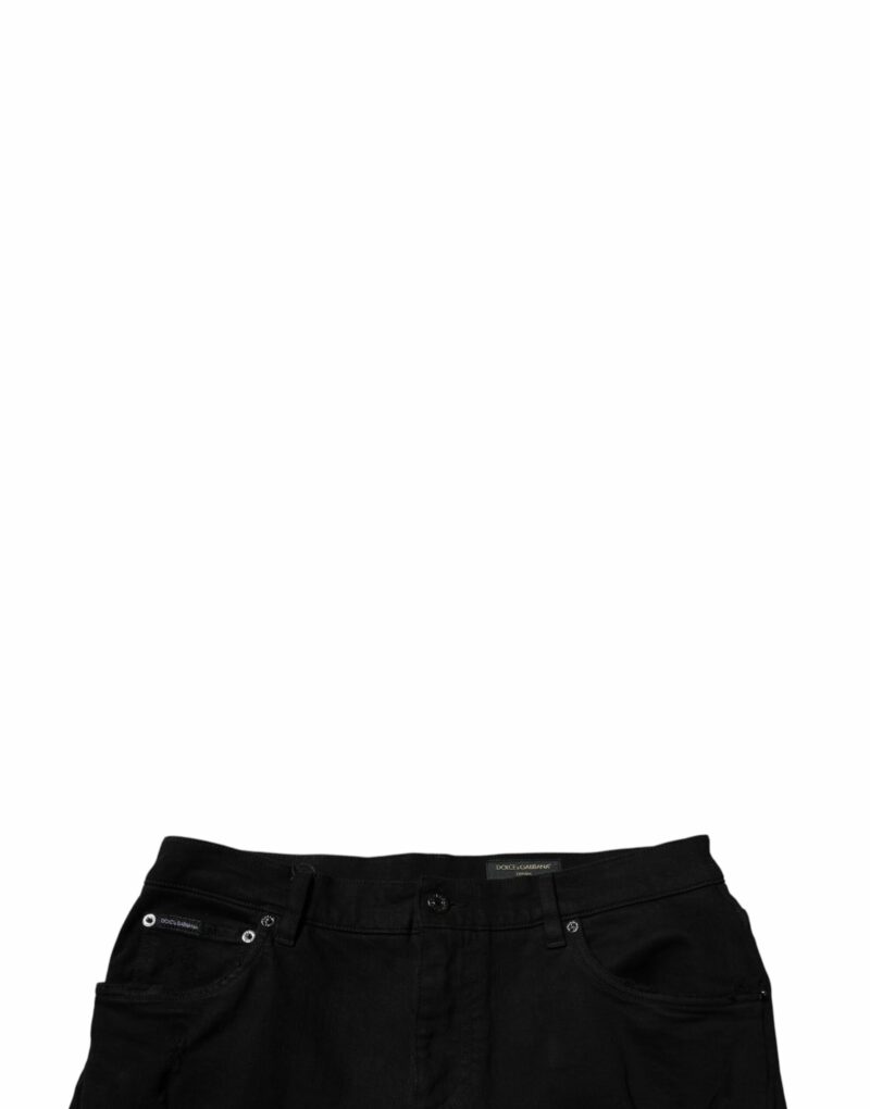 Dolce & Gabbana Black Tattered Cotton Skinny Men Denim Jeans - Image 5