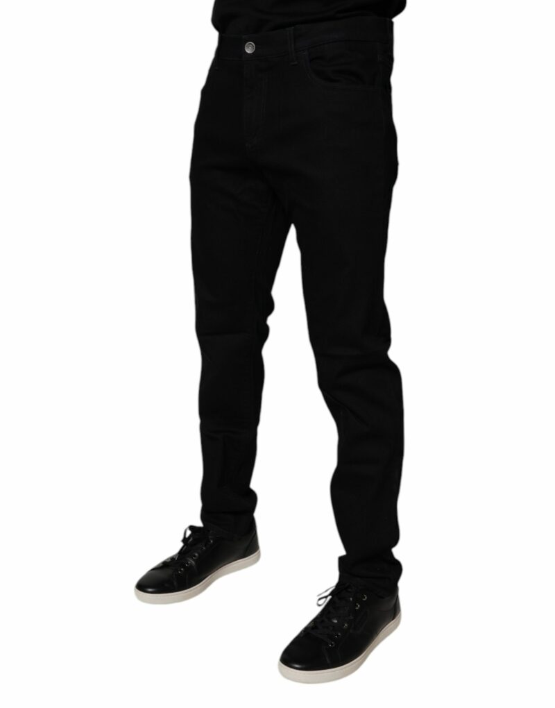 Dolce & Gabbana Black Cotton Stretch Slim Fit Men Denim Jeans - Image 3