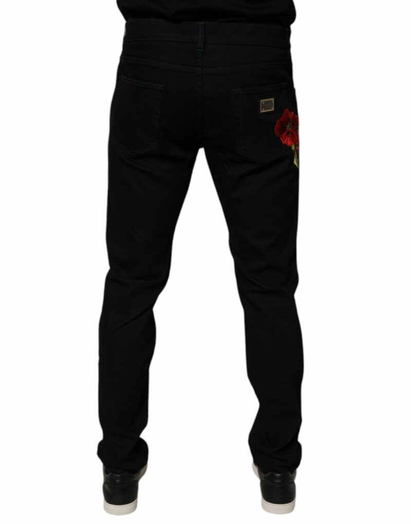 Dolce & Gabbana Black Cotton Stretch Slim Fit Men Denim Jeans - Image 4