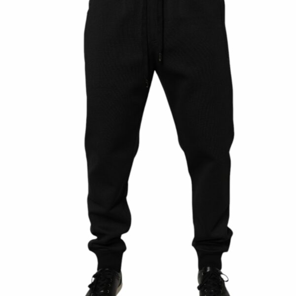 Dolce & Gabbana Black Polyester Men Jogger Sweatpants Pants