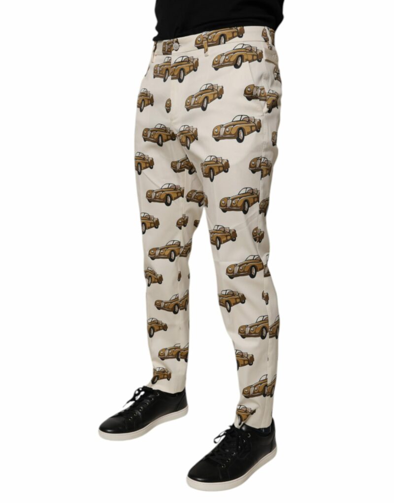 Dolce & Gabbana Off White Cars Cotton Skinny Men Denim Jeans - Image 3