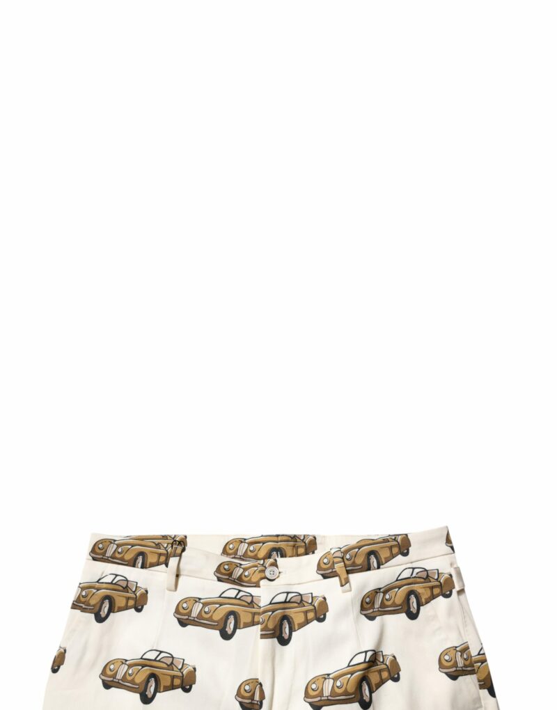 Dolce & Gabbana Off White Cars Cotton Skinny Men Denim Jeans - Image 5