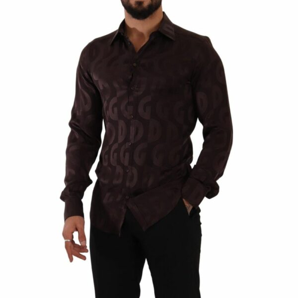 Dolce & Gabbana Bordeaux Silk Shirt