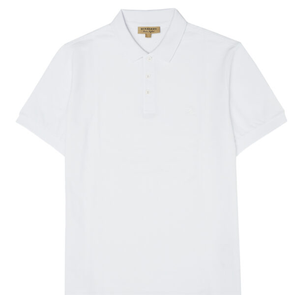 Burberry White Cotton Collared Polo Shirt