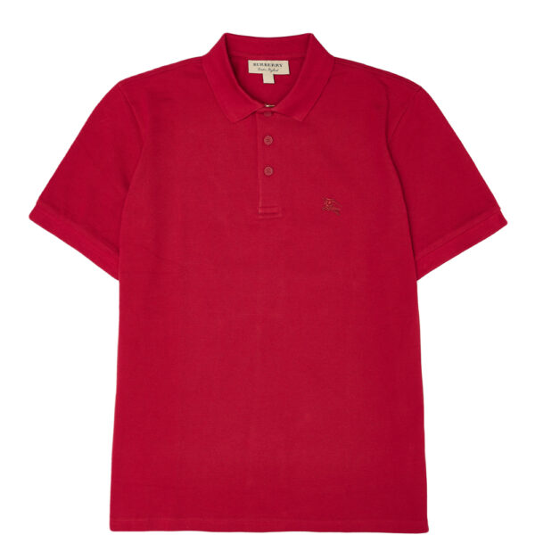 Burberry Red Cotton Collared Polo Shirt