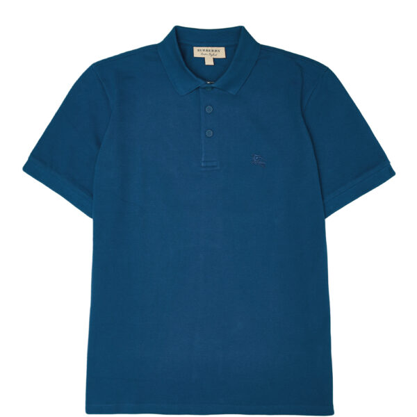 Burberry Deep Teal Blue Cotton Collared Polo Shirt