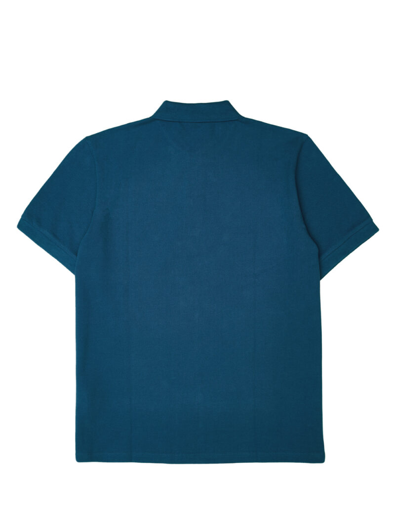 Burberry Deep Teal Blue Cotton Collared Polo Shirt - Image 3