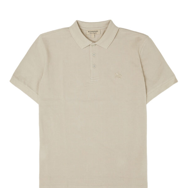 Burberry Pale Stone Cotton Collared Polo Shirt