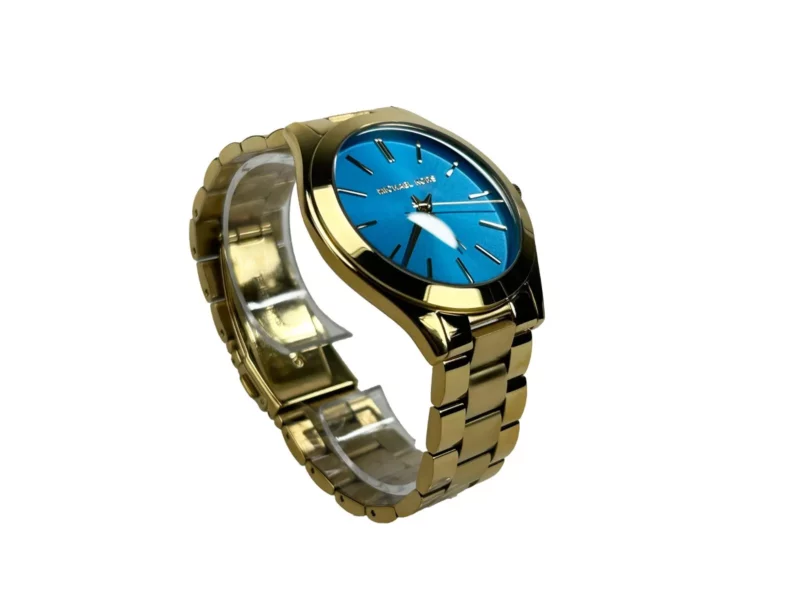 Michael Kors Slim Runway Stainless Steel Watch MK3265 Blue Gold - Image 2