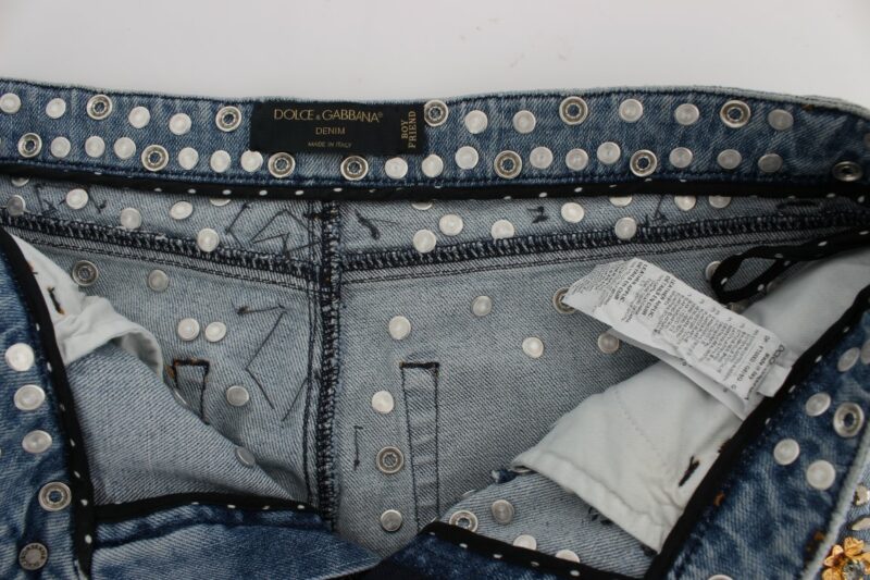 Dolce & Gabbana Enchanted Sicily Crystal Heart Boyfriend Jeans - Image 6