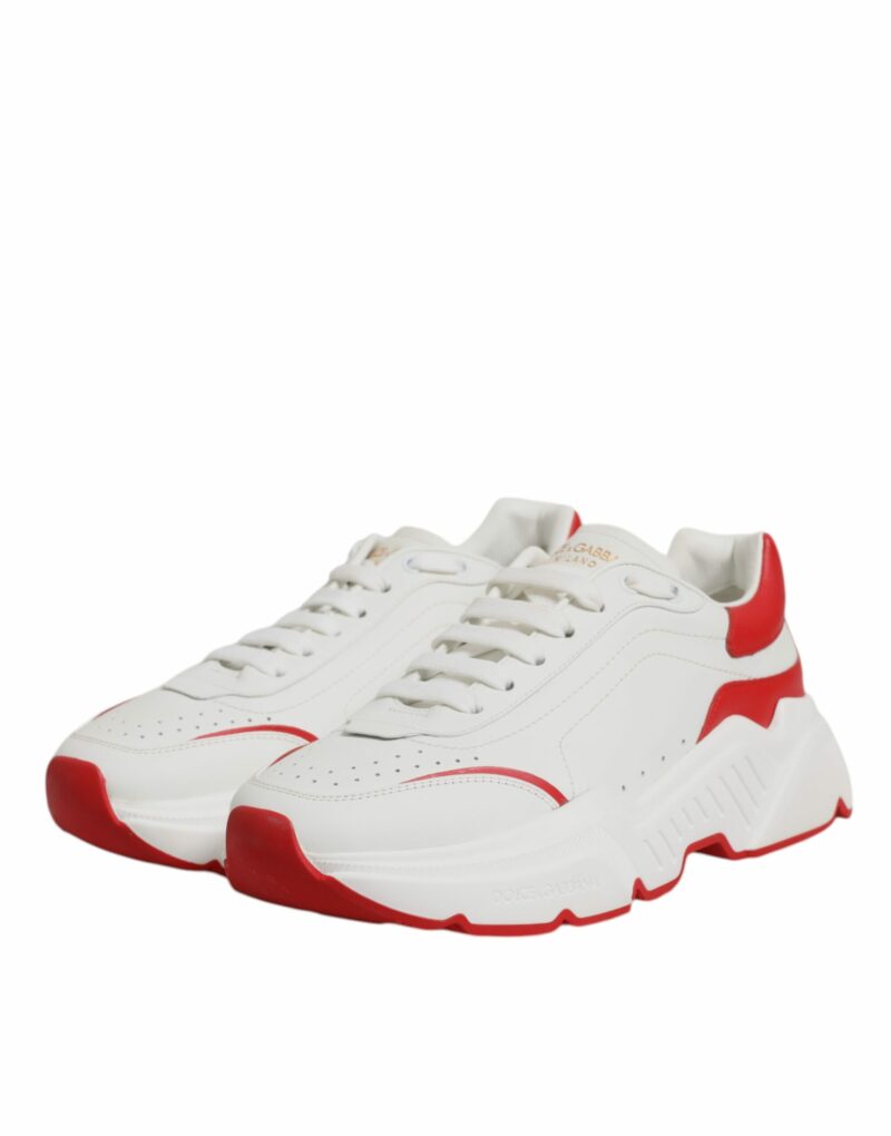 Dolce & Gabbana White Red Leather Daymaster Men Sneakers Shoes - Image 4