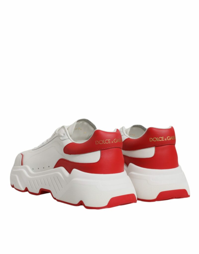 Dolce & Gabbana White Red Leather Daymaster Men Sneakers Shoes - Image 5