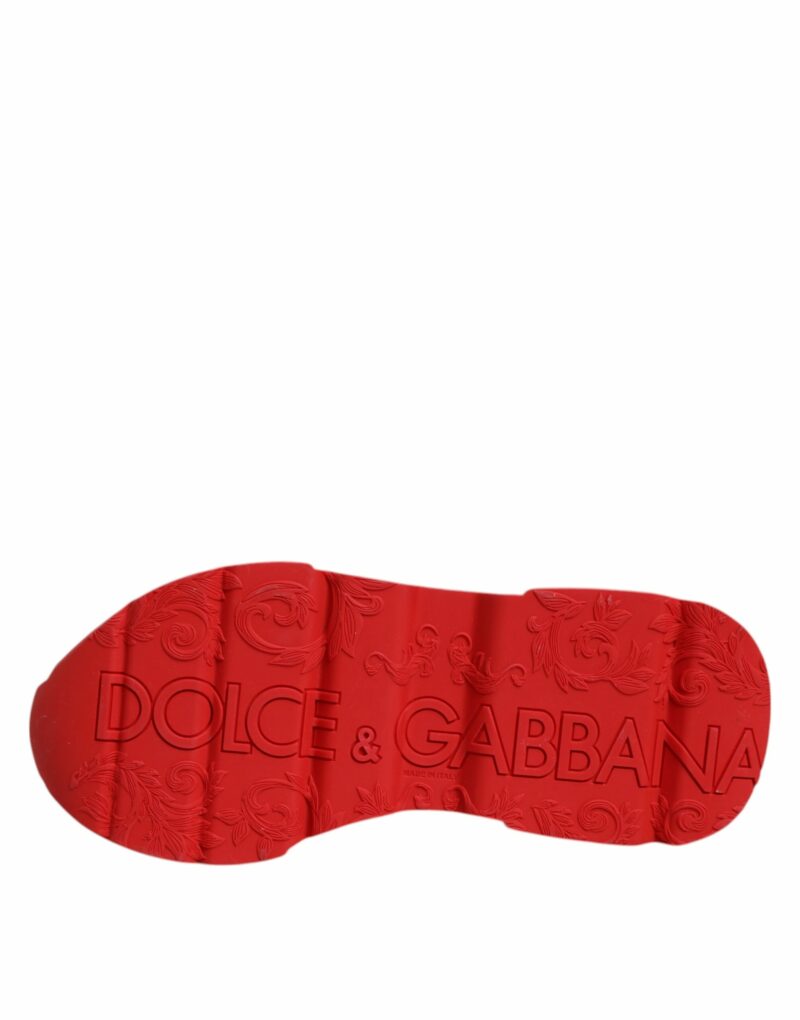 Dolce & Gabbana White Red Leather Daymaster Men Sneakers Shoes - Image 8
