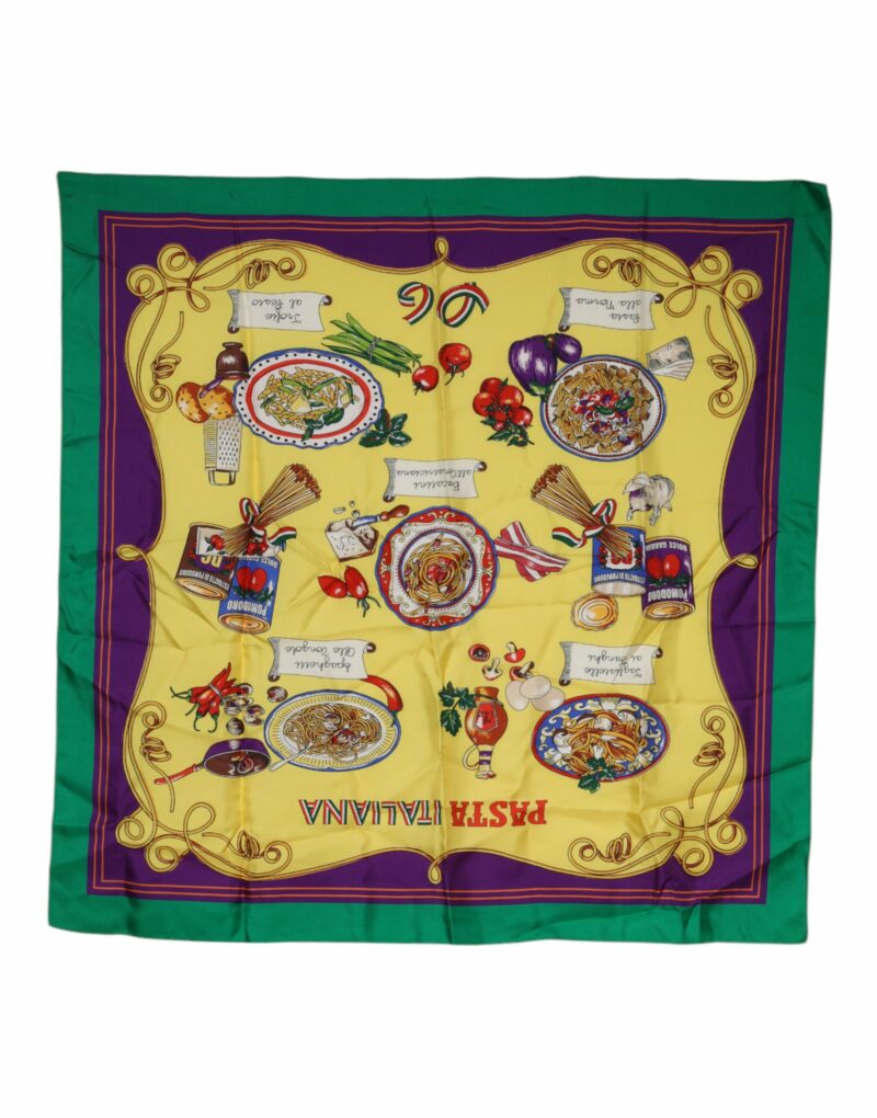 Dolce & Gabbana Multicolor Printed Silk Square Wrap Scarf