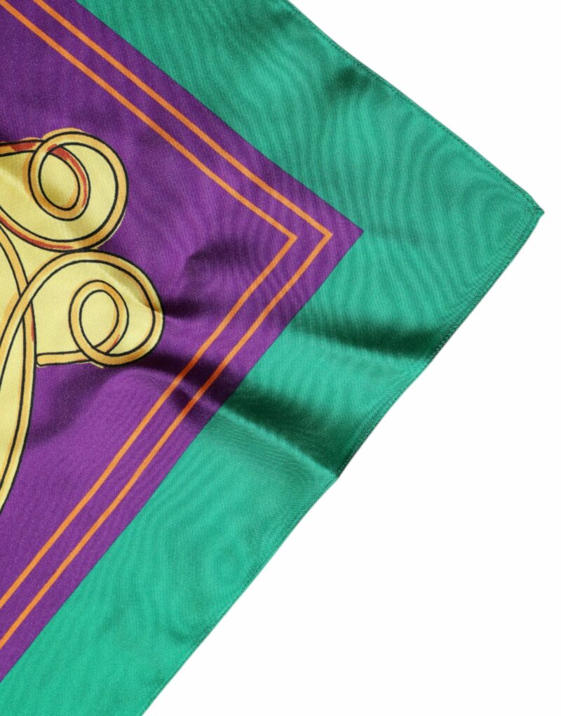 Dolce & Gabbana Multicolor Printed Silk Square Wrap Scarf - Image 3