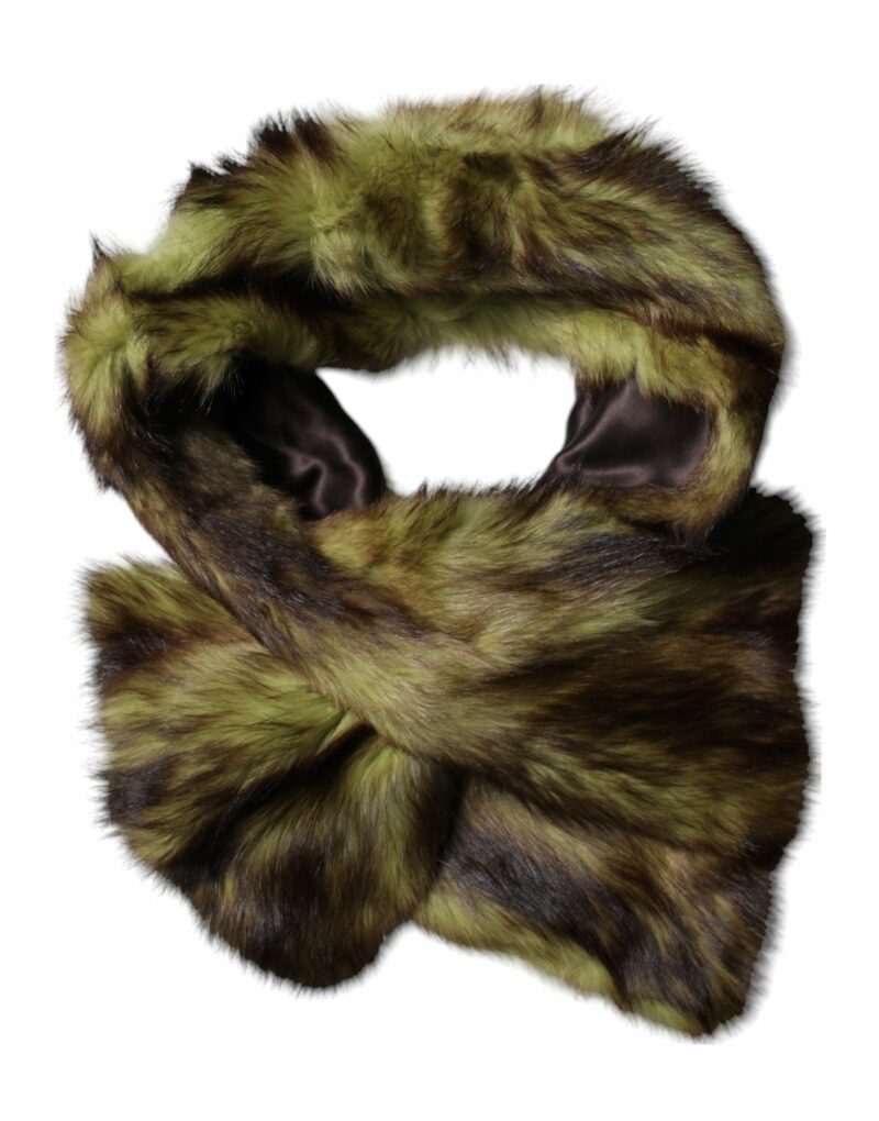 Dolce & Gabbana Multicolor Fur Shawl Neck Wrap Cover Collar Scarf - Image 4