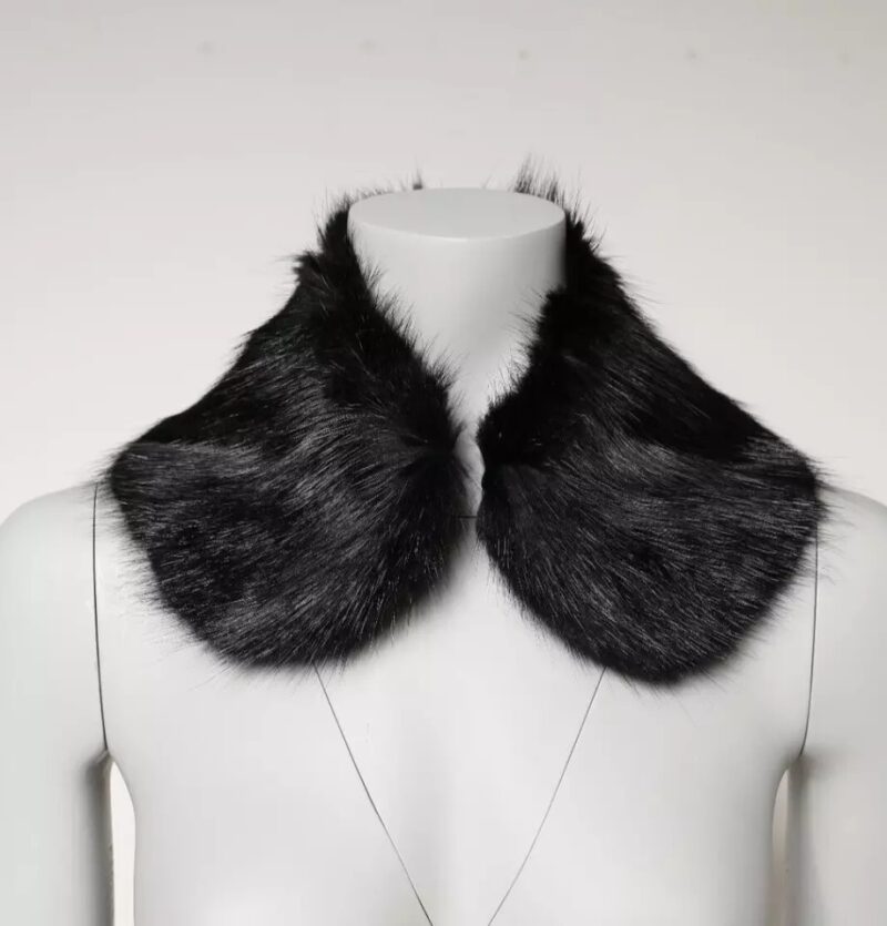 Dolce & Gabbana Black Fur Shawl Neck Wrap Cover Collar Scarf - Image 5
