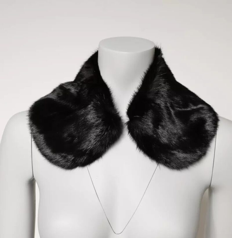 Dolce & Gabbana Black Fur Shawl Neck Wrap Cover Collar Scarf - Image 7