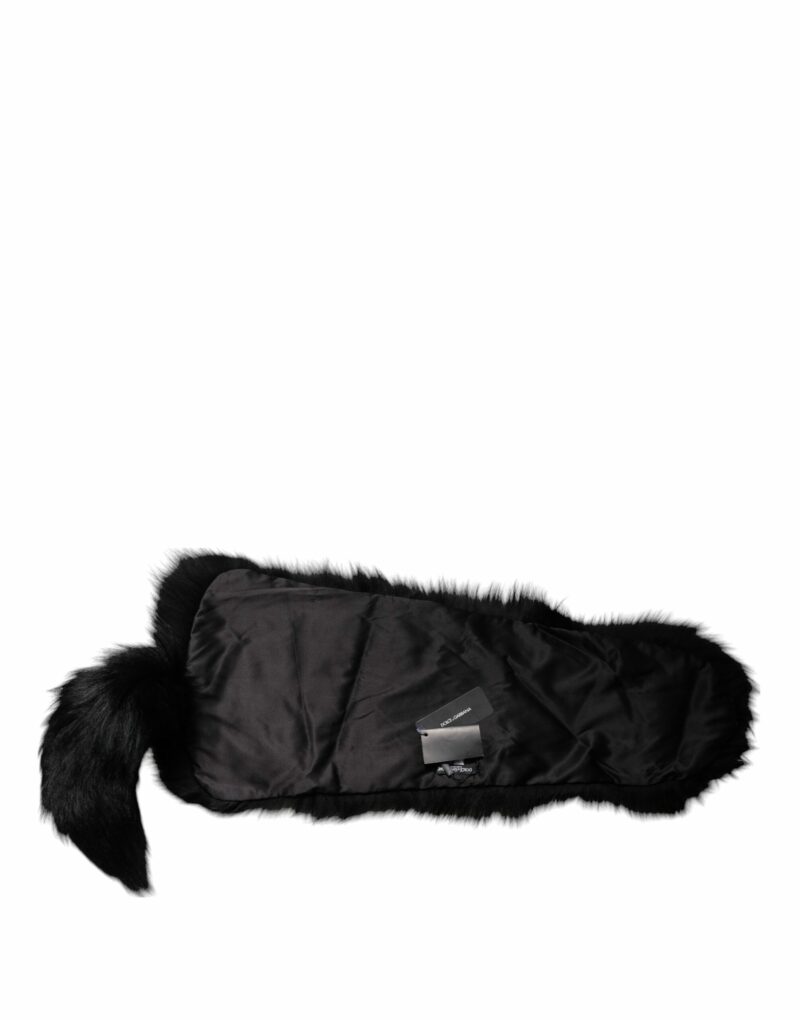 Dolce & Gabbana Black Fox Fur Neck Wrap Warmer Winter Scarf - Image 3