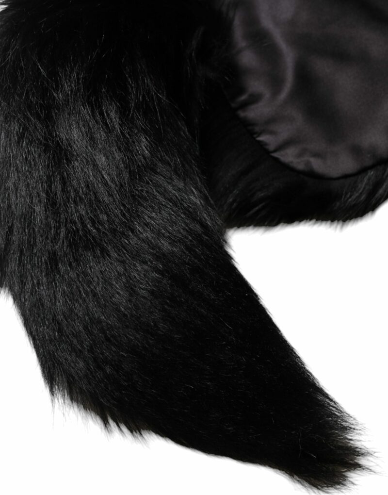 Dolce & Gabbana Black Fox Fur Neck Wrap Warmer Winter Scarf - Image 4