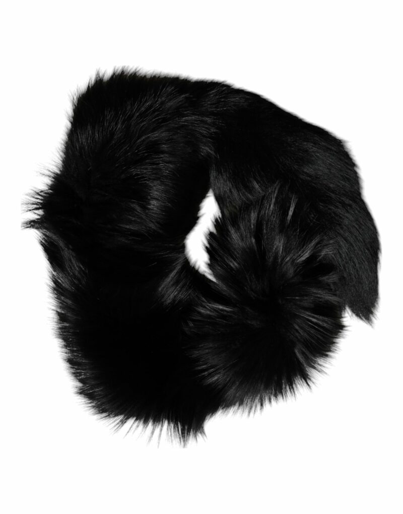 Dolce & Gabbana Black Fox Fur Neck Wrap Warmer Winter Scarf - Image 5