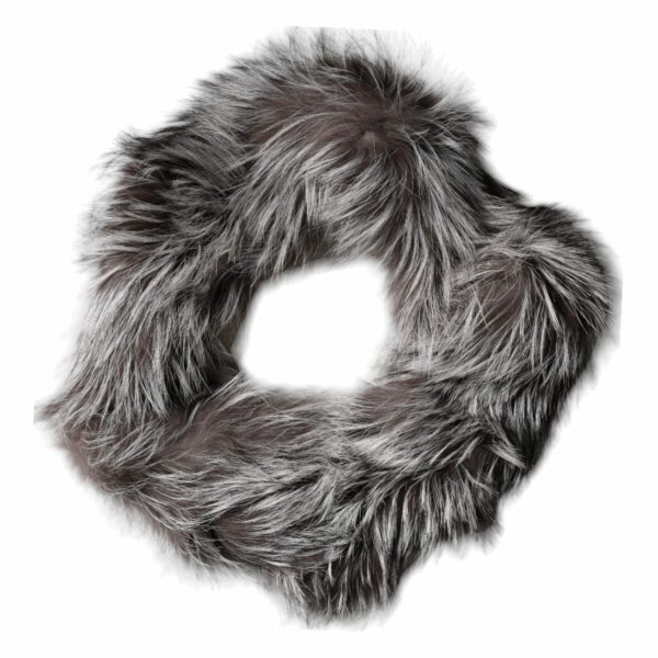 Dolce & Gabbana Gray Fox Fur Neck Wrap Warmer Winter Scarf