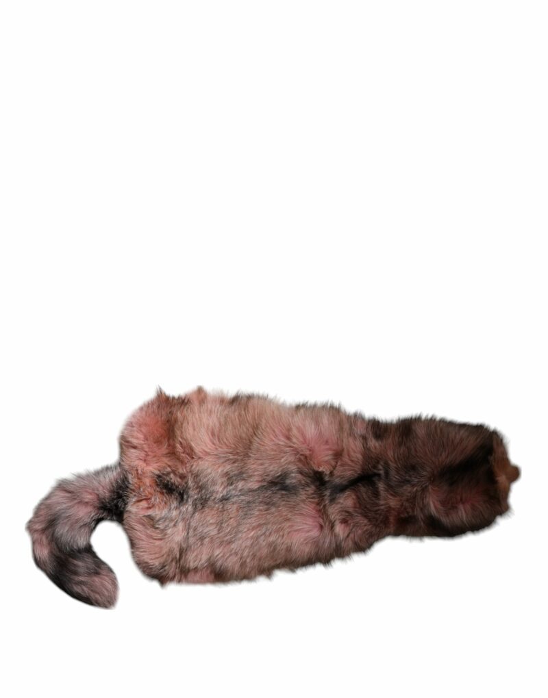 Dolce & Gabbana Pink Frost Fox Fur Neck Warmer Winter Scarf - Image 2
