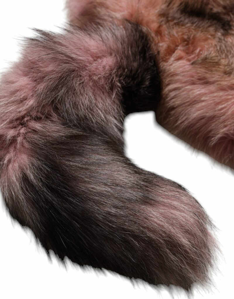 Dolce & Gabbana Pink Frost Fox Fur Neck Warmer Winter Scarf - Image 4
