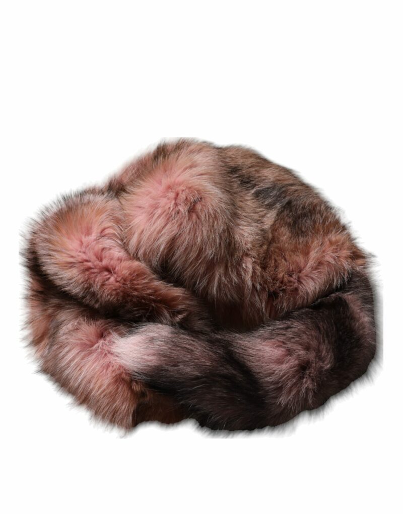 Dolce & Gabbana Pink Frost Fox Fur Neck Warmer Winter Scarf - Image 5