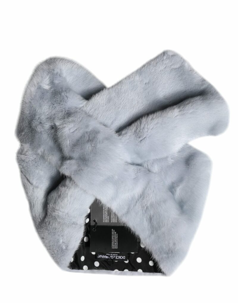 Dolce & Gabbana Powder Blue Mink Fur Neck Warmer Scarf - Image 4