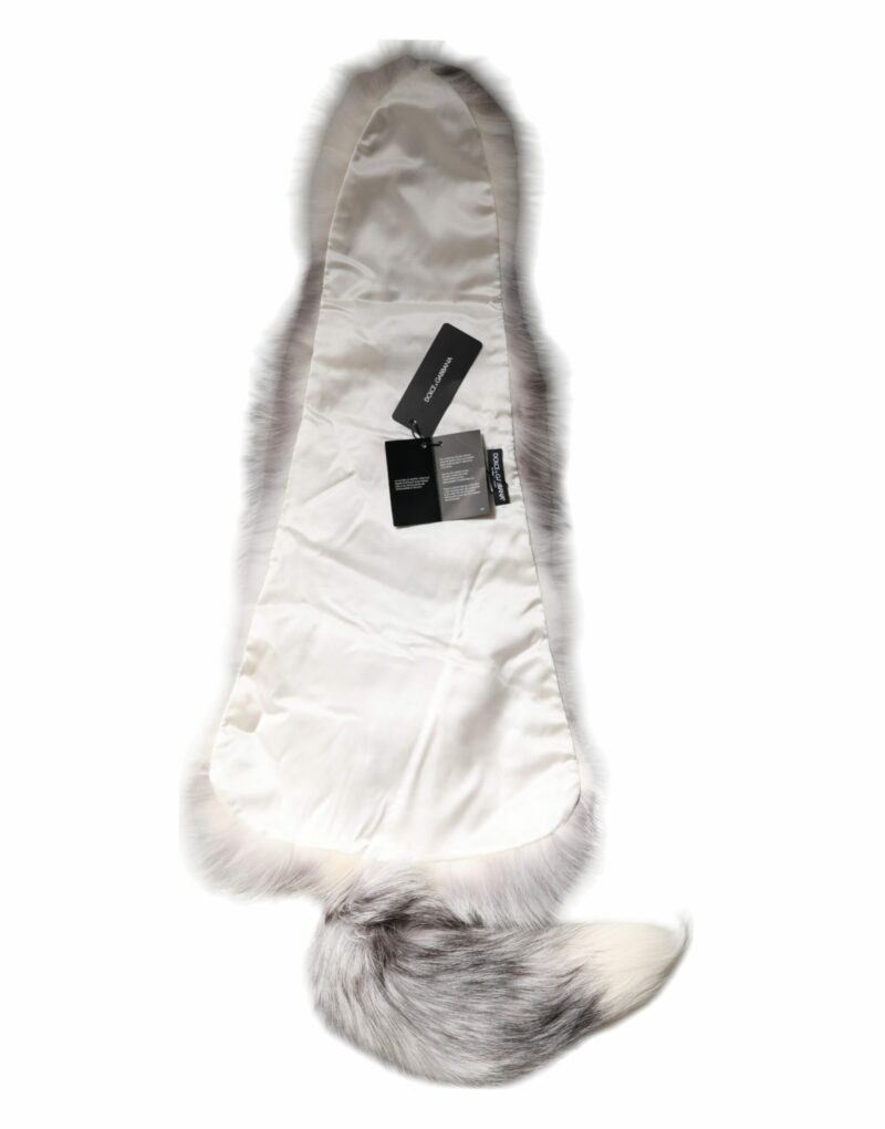 Dolce & Gabbana White Fox Fur Neck Wrap Warmer Winter Scarf - Image 3