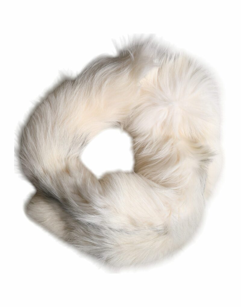 Dolce & Gabbana White Fox Fur Neck Wrap Warmer Winter Scarf - Image 6