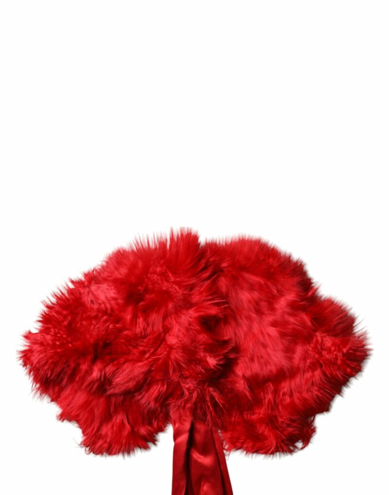 Dolce & Gabbana Red Alpaca Fur Women Neck Warmer Winter Scarf - Image 5