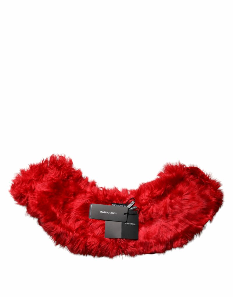 Dolce & Gabbana Red Alpaca Fur Women Neck Warmer Winter Scarf - Image 6