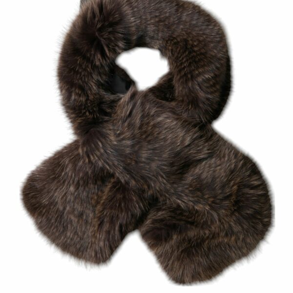 Dolce & Gabbana Brown Raccoon Fur Neck Warmer Winter Scarf