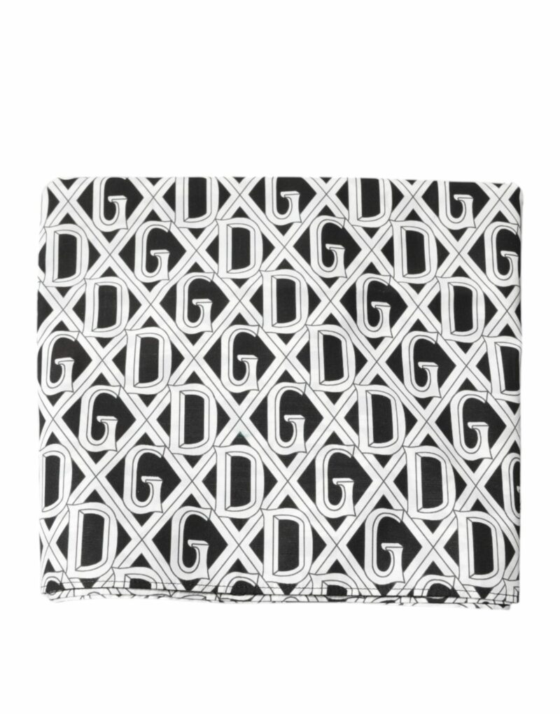 Dolce & Gabbana White Logo Monogram Cotton Bandana Scarf - Image 2