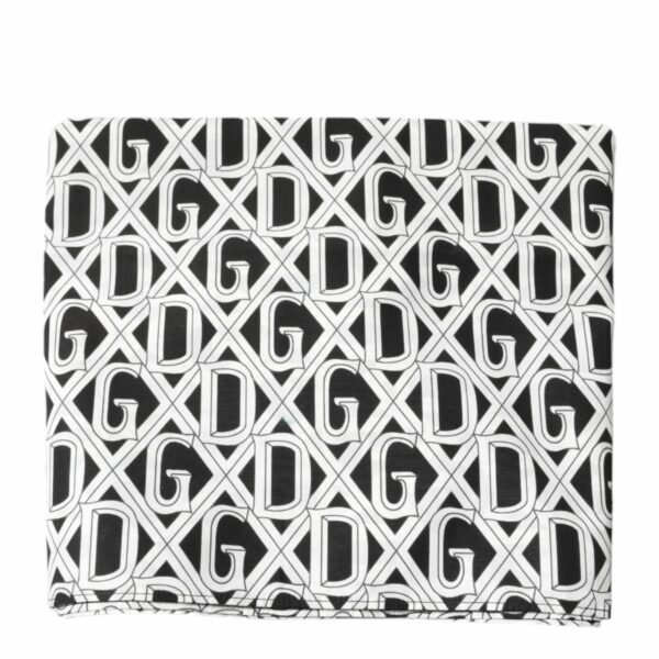 Dolce & Gabbana White Logo Monogram Cotton Bandana Scarf