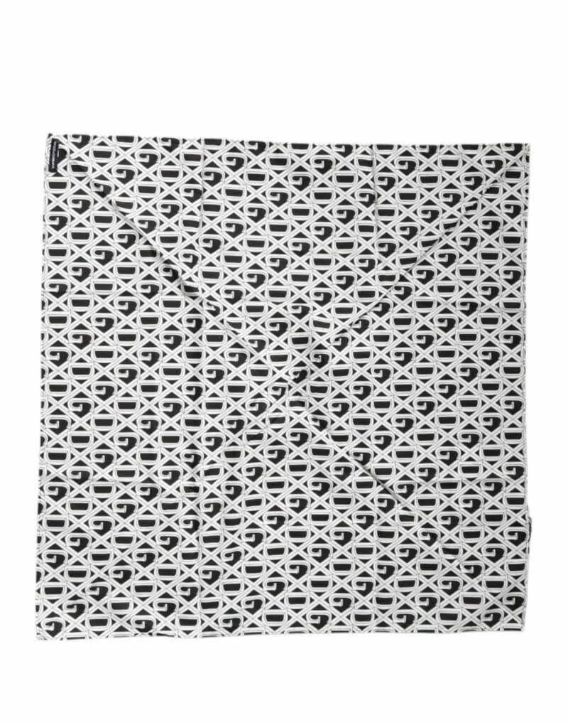 Dolce & Gabbana White Logo Monogram Cotton Bandana Scarf - Image 3