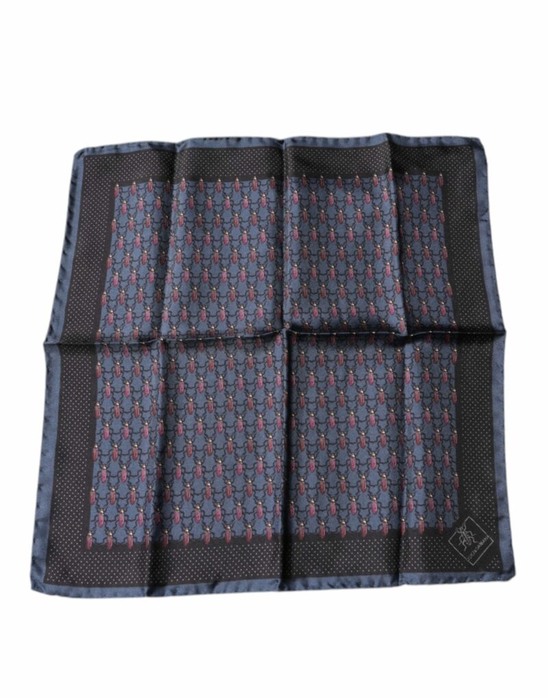 Dolce & Gabbana Dark Blue Beetle Square Handkerchief Scarf - Image 2